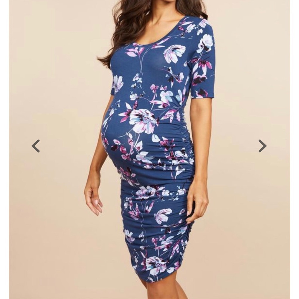 Motherhood Maternity Side Ruched Maternity Dress